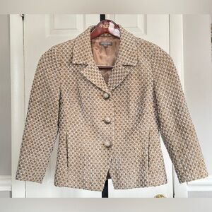 ANN TAYLOR Boucle Blazer 3/4 Sleeve 100% Wool Three Buttons Tweed Jacket
Sz 2